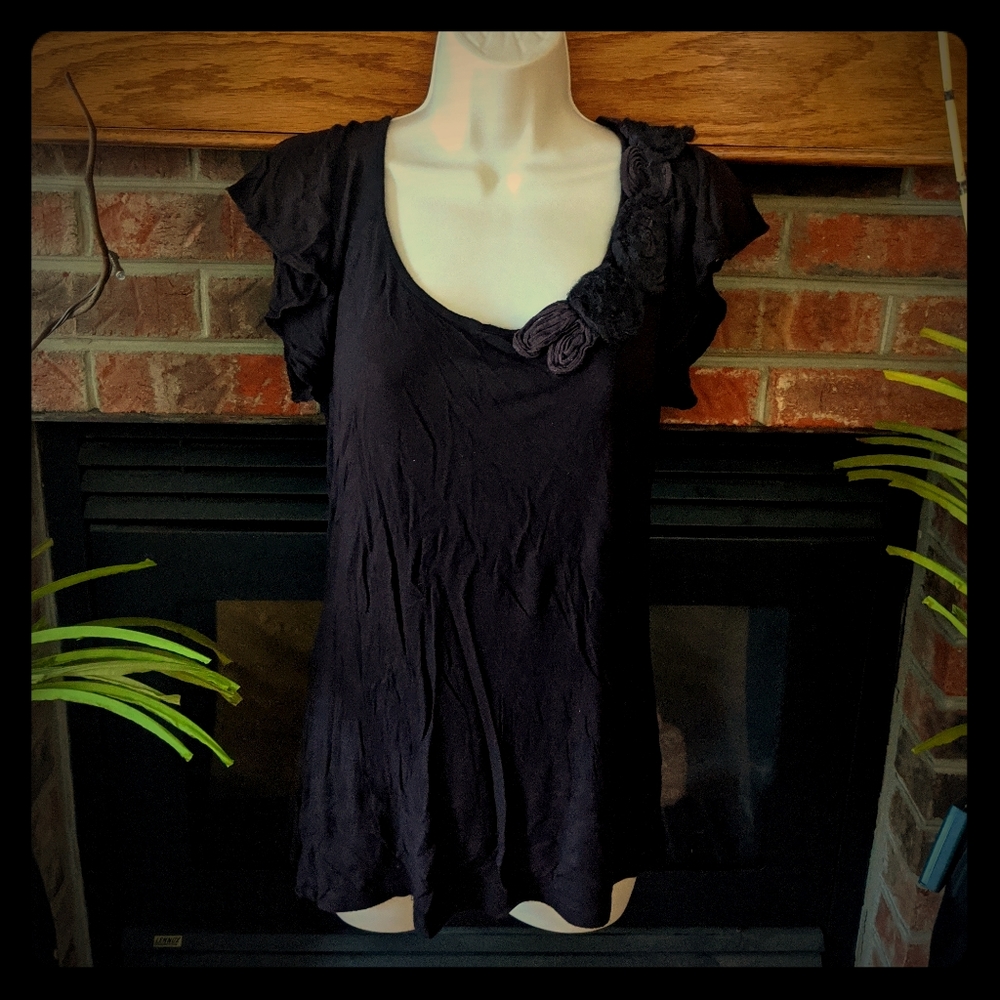 Wrapper brand brown short sleeve top size medium